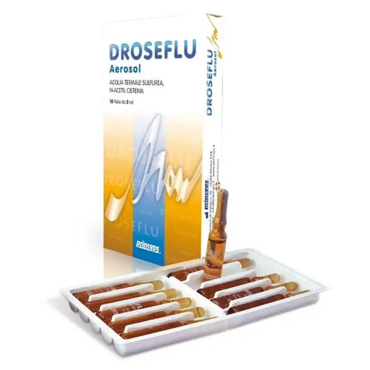 DROSEFLU FIALE AEROSOL ACQUA TERMALE SULFUREA 10 FIALE DA 2ML