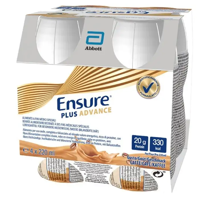 ENSURE PLUS ADVANCE CAFFE' 4 BOTTIGLIE DA 220 ML