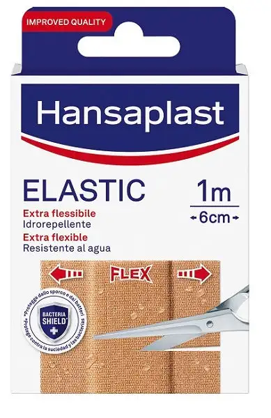 Cerotto in striscia hansaplast elastic extra flessibile 6 cm lunghezza 1 m 10 pezzi