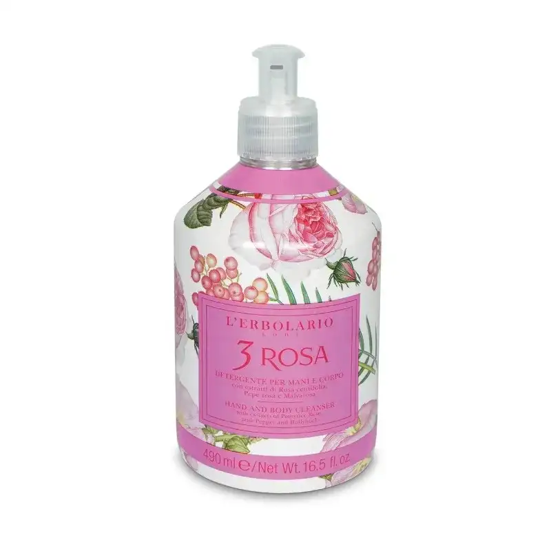 L erbolario 3 rosa - detergente mani e corpo 490 ml