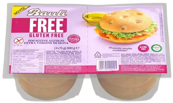 Bauli free focaccine olio extra vergine oliva 4 pezzi da 75 g