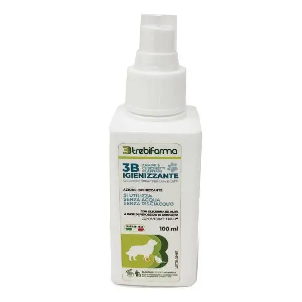 3b Igienizzante Zampe Cani Gatti Flacone Spray 100ml