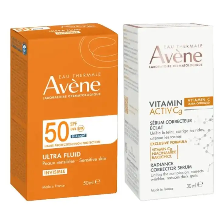 Avène Ultra Fluid SPF50+ + Vitamin Activ CG (Cofanetto) - Protezione solare Avène