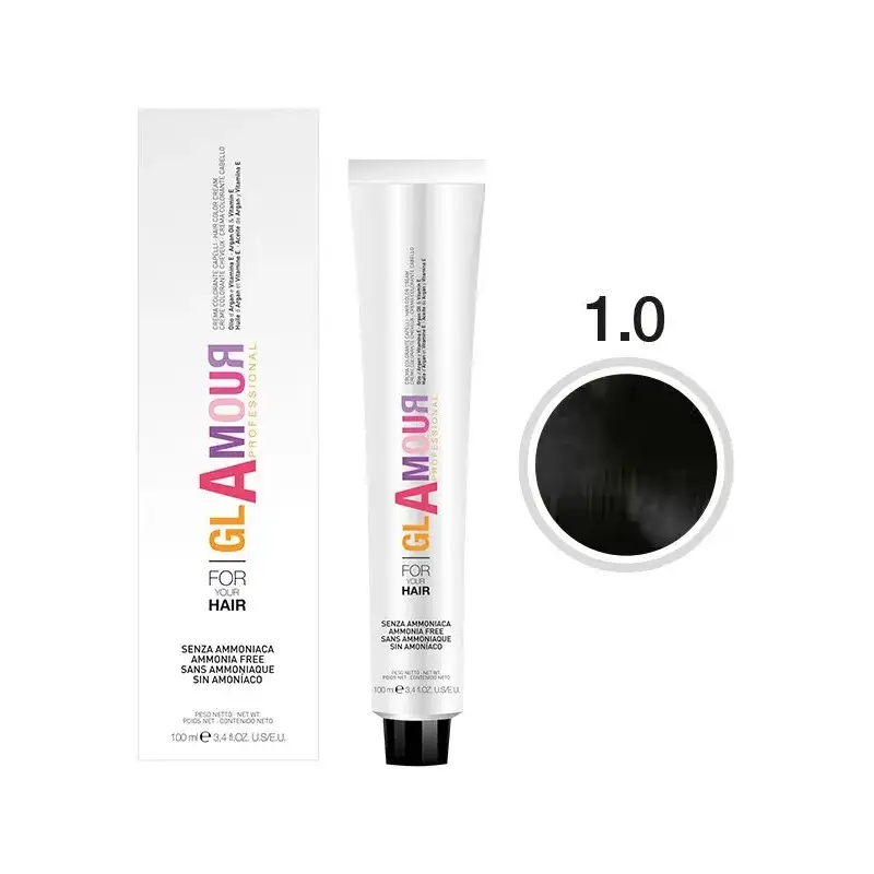 Glamour Ammonia free hair color cream - crema colorante per capelli n. 1.0 nero