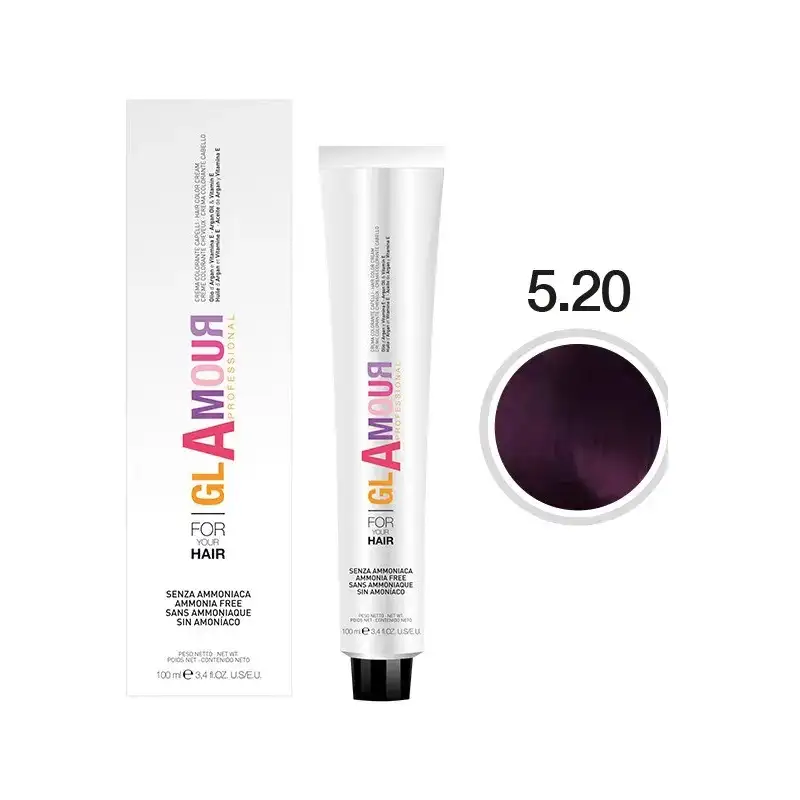 Glamour Ammonia free hair color cream - crema colorante per capelli n. 5.20 melanzana