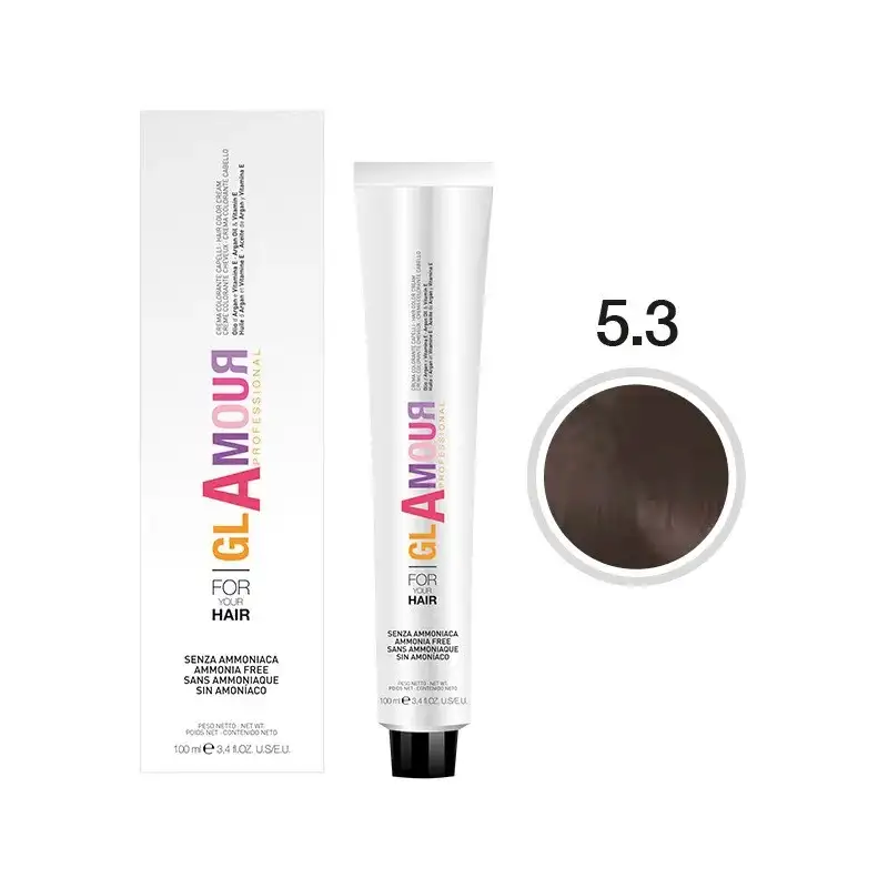 Glamour Ammonia free hair color cream - crema colorante per capelli n. 5.3 castano chiaro dorato