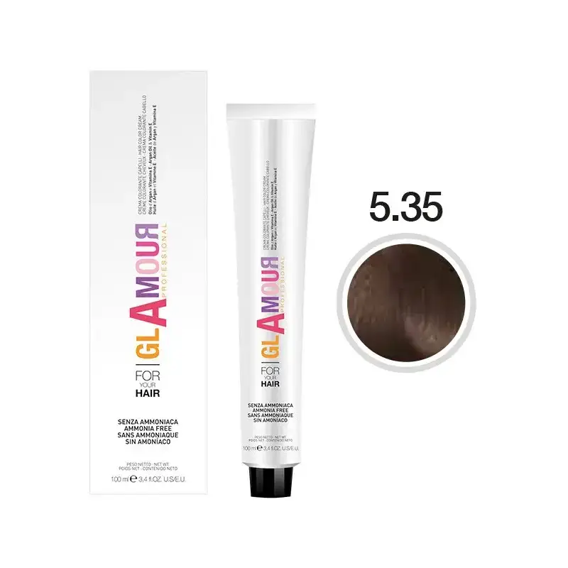 Glamour Ammonia free hair color cream - crema colorante per capelli n. 5.35 cioccolato amaro