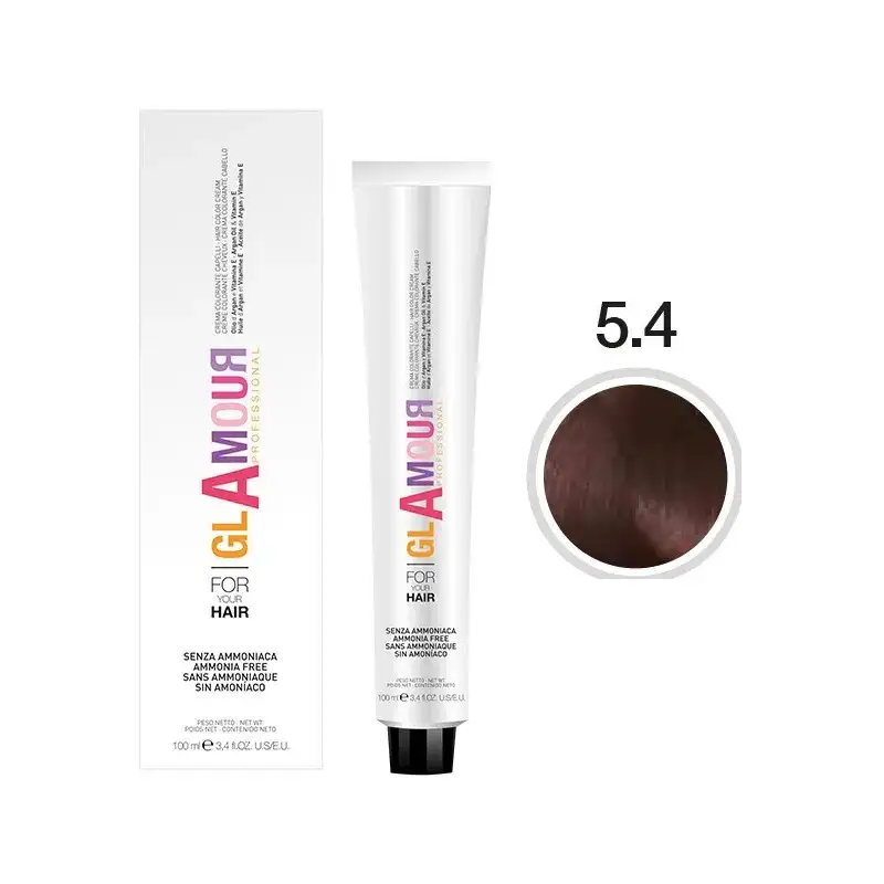 Glamour Ammonia free hair color cream - crema colorante per capelli n. 5.4 castano chiaro rame