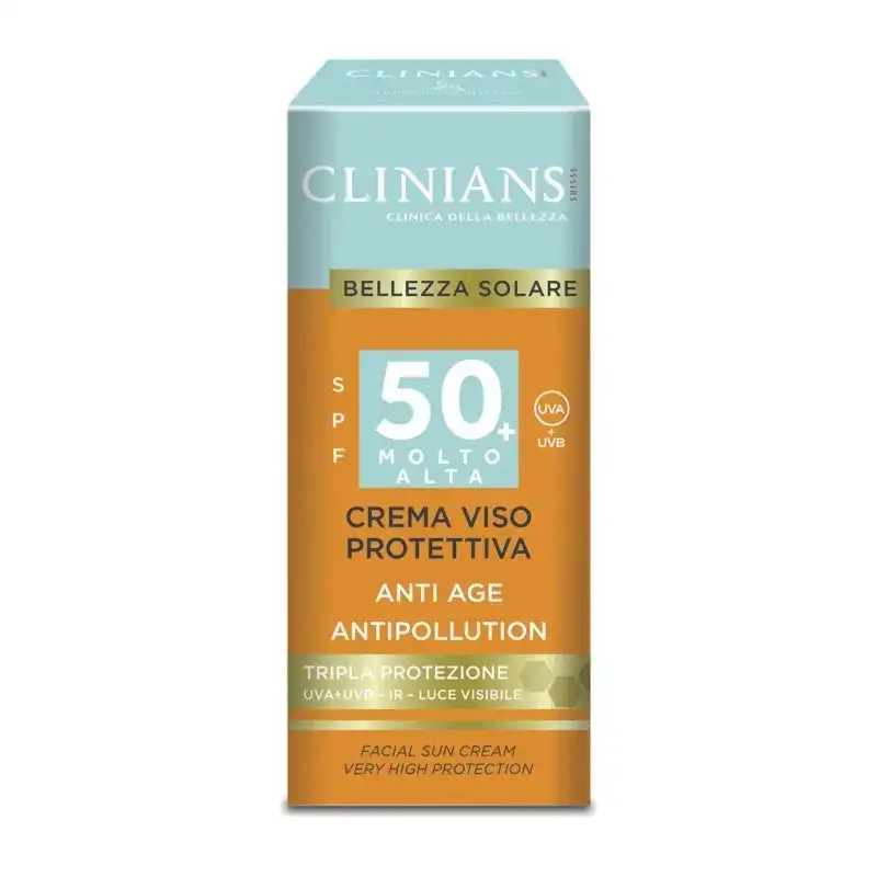Clinians Crema solare viso 50+ spf bellezza solare protezione molto alta 50 ml