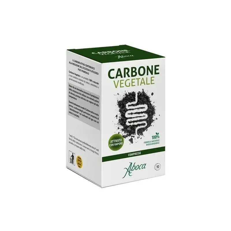 Aboca carbone vegetale 90 compresse - integratore per il gonfiore addominale