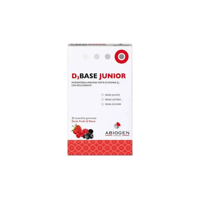 D3base junior 30 caramelle gusto frutti di bosco - integratore di vitamine