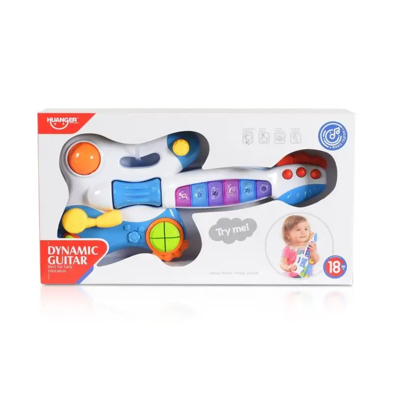 Huanger Dynamic guitar - chitarra giocattolo musicale per bambini 18m+