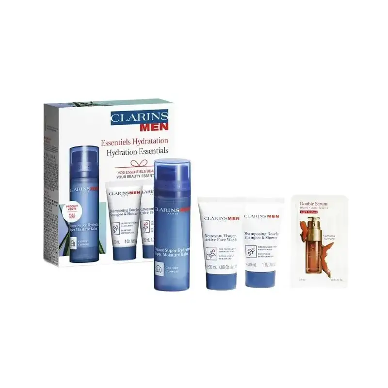 Clarins hydration essentials - cofanetto uomo idratante e detergente