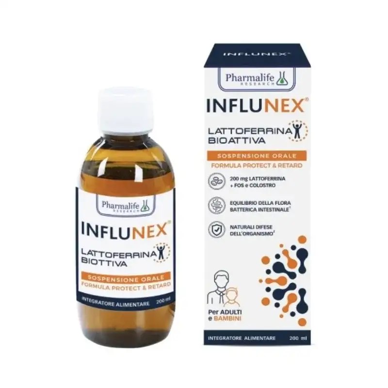 Influnex lattoferrina bioattiva pediatric sospensione orale - integratore immunostimolante 200 ml