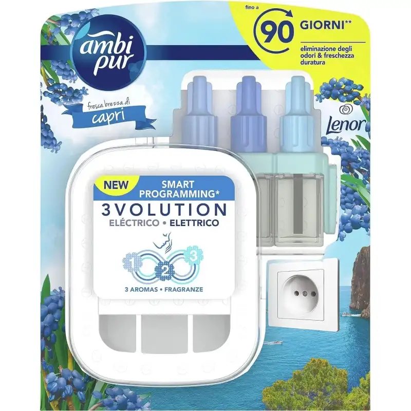 Ambi pur Lenor 3 evolution freschezza di capri - starter kit diffusore elettrico
