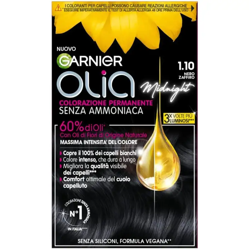 Garnier olia - tintura per capelli n. 1.10 nero zaffiro