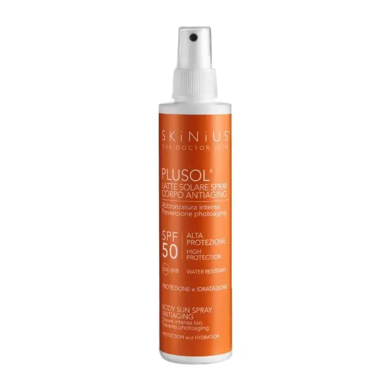 Skinius Plusol spf50 - latte solare spray corpo antiaging 200 ml