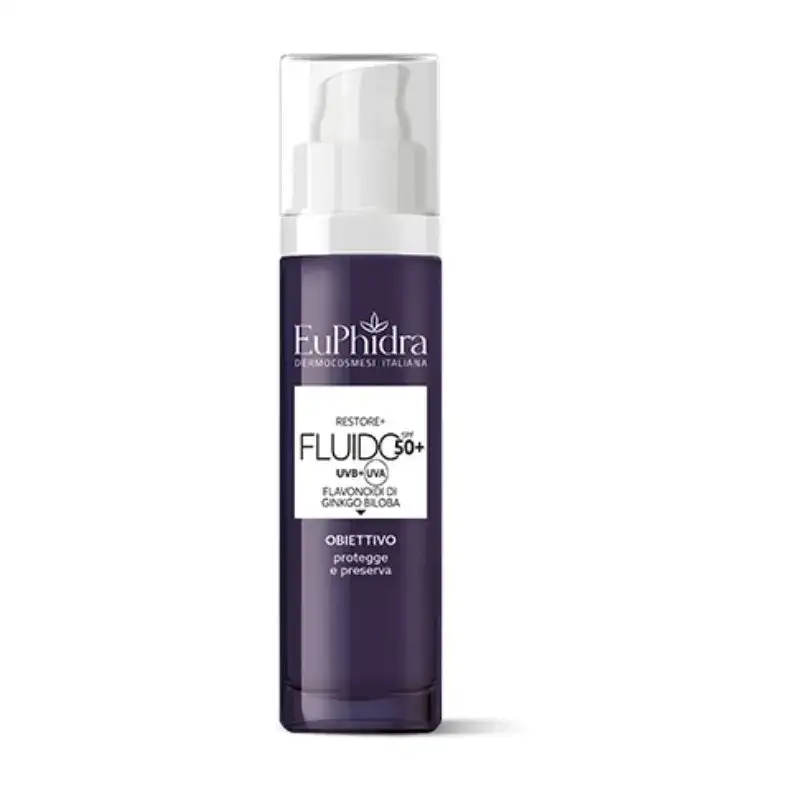 Euphidra crema solare viso 50+ spf fluido restore+ protezione molto alta 50 ml