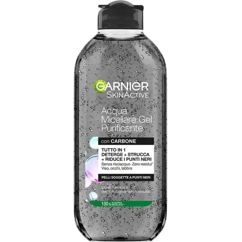 Garnier skinactive - acqua micellare gel purificante con carbone 400 ml