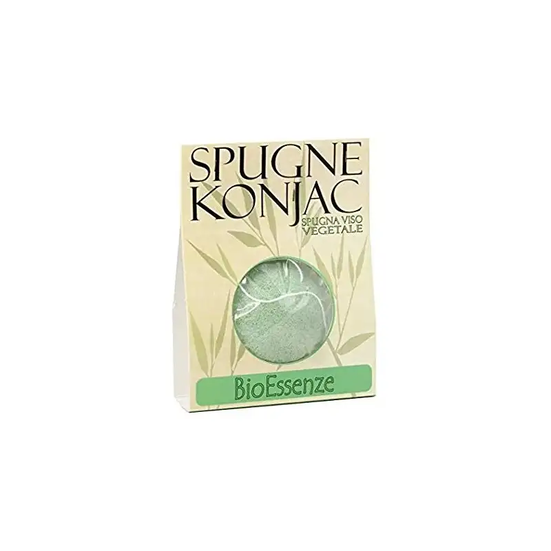 Bioessenze spugna konjac verde - spugna viso vegetale per pelli miste e grasse