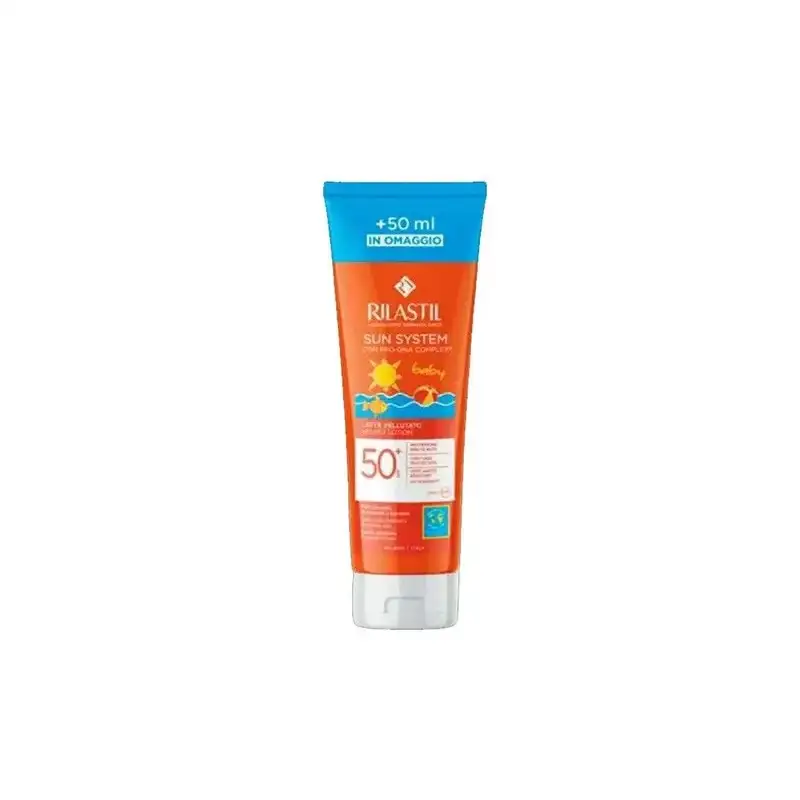 Rilastil crema solare bambini 50+ spf latte vellutato sun system baby protezione molto alta 250 ml