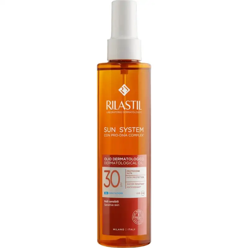 Rilastil crema solare 30 spf spray olio dermatologico sun system protezione alta 200 ml