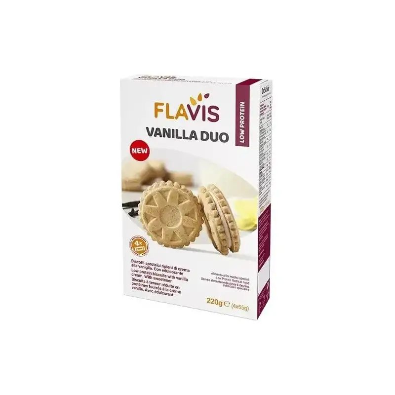 Flavis Vanilla duo - frollini ripieni di crema alla vaniglia 220 g