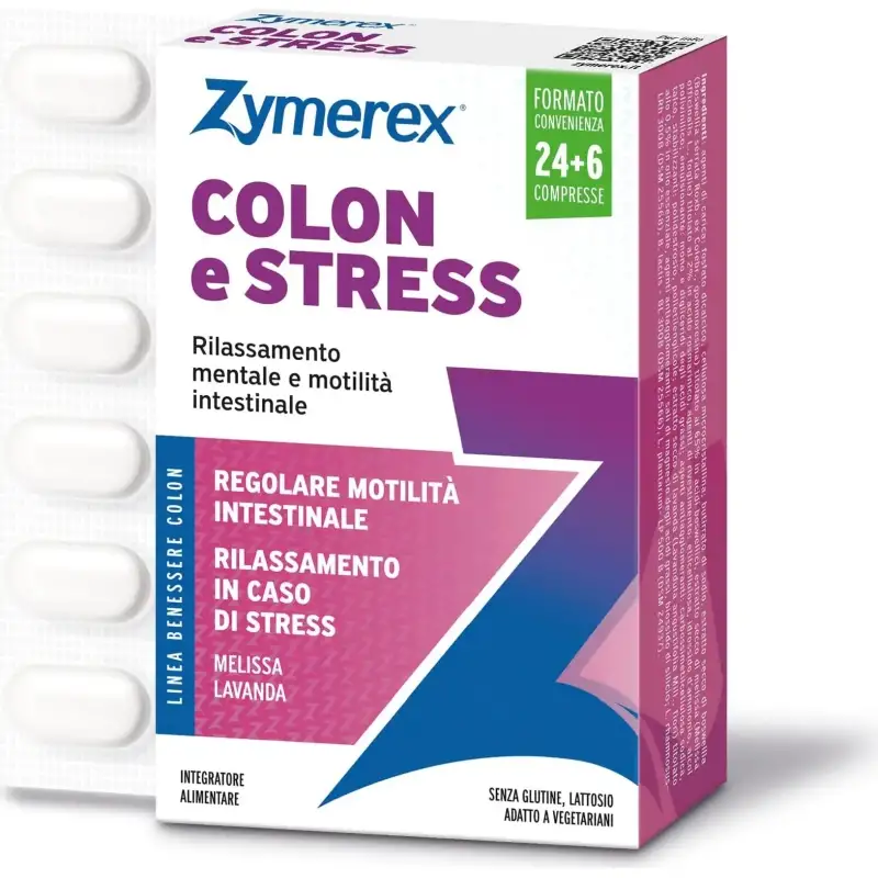 Zymerex regola colon e stress 24 compresse - integratore per la flora intestinale